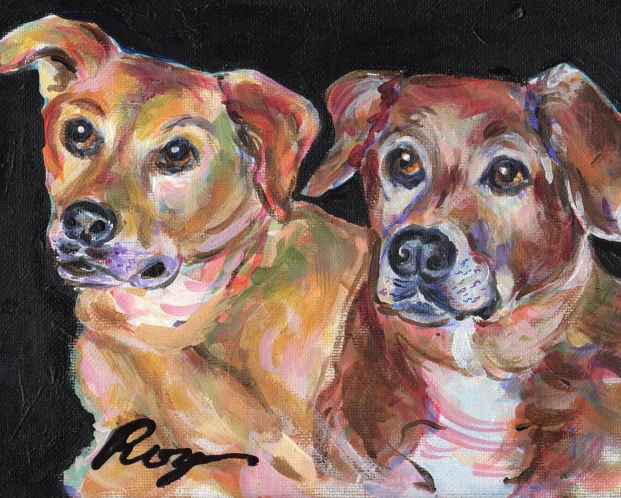 Sadie and Souka Painting by Judy  Rogan