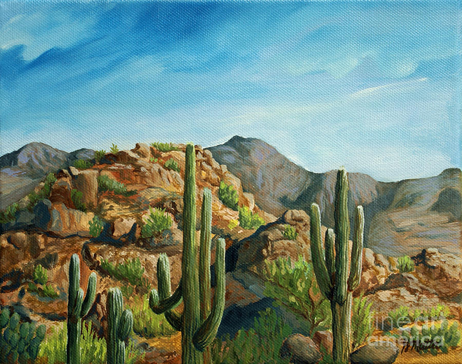 Saguaro Canyon Painting by Gretchen Matta - Fine Art America