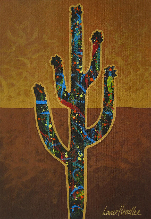 Saguaro Gold Painting by Lance Headlee