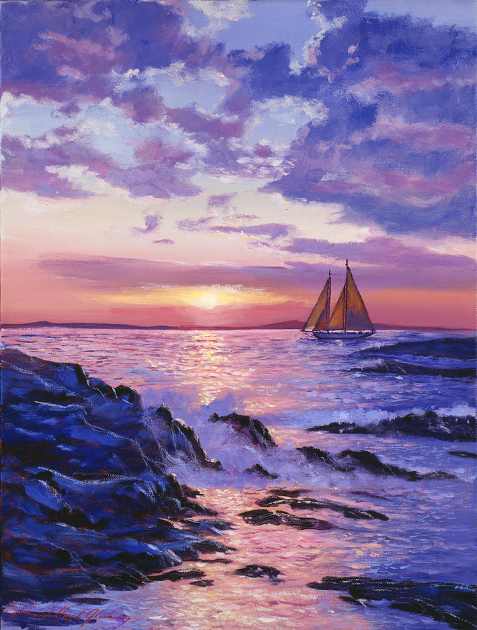 Sail At Dawn Painting by David Lloyd Glover