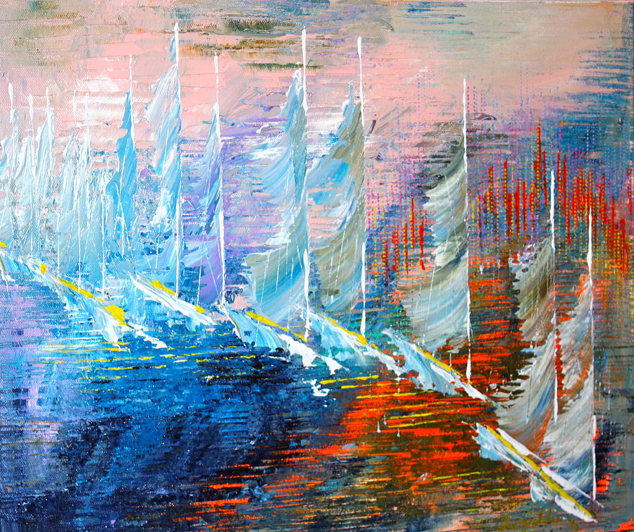 Sail Surfing Painting by George Riney