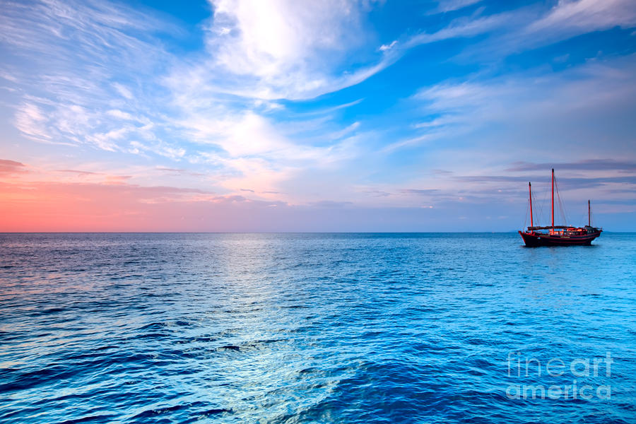 sailboat in high seas