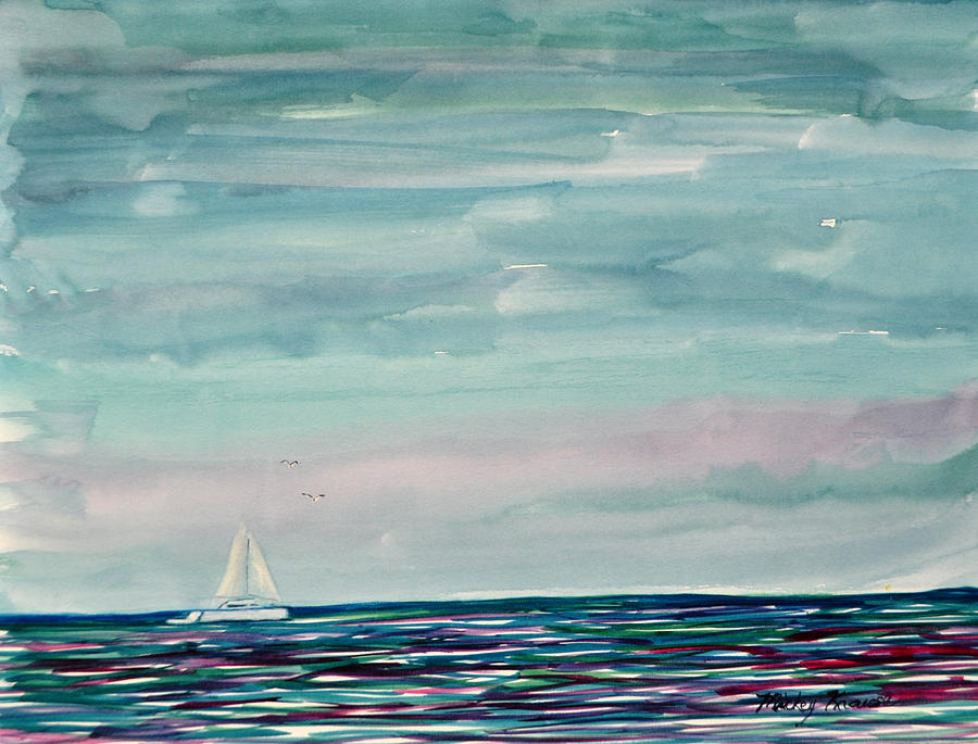 Sailboat on the Gulf Painting by Mickey Krause - Fine Art America