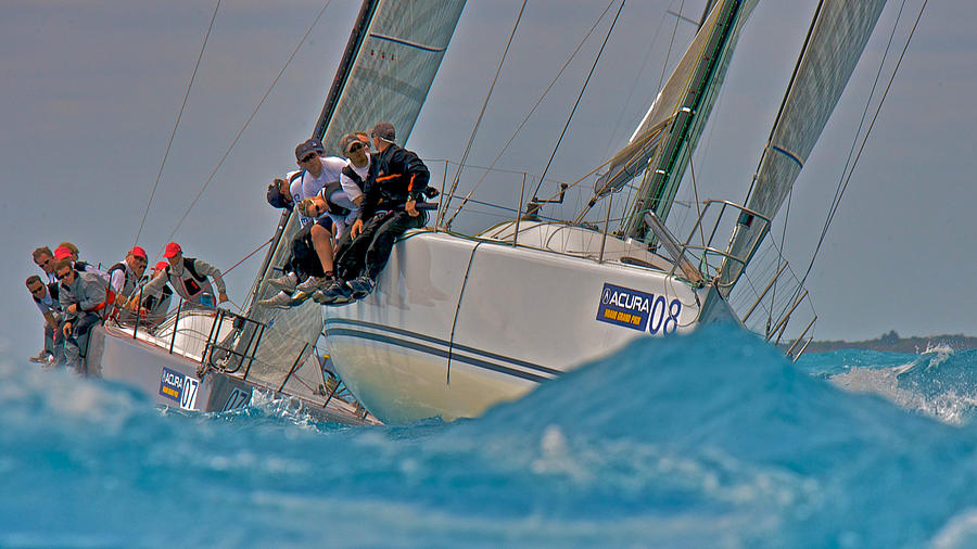 Sailboat Racing in Florida Photograph by Steven Lapkin