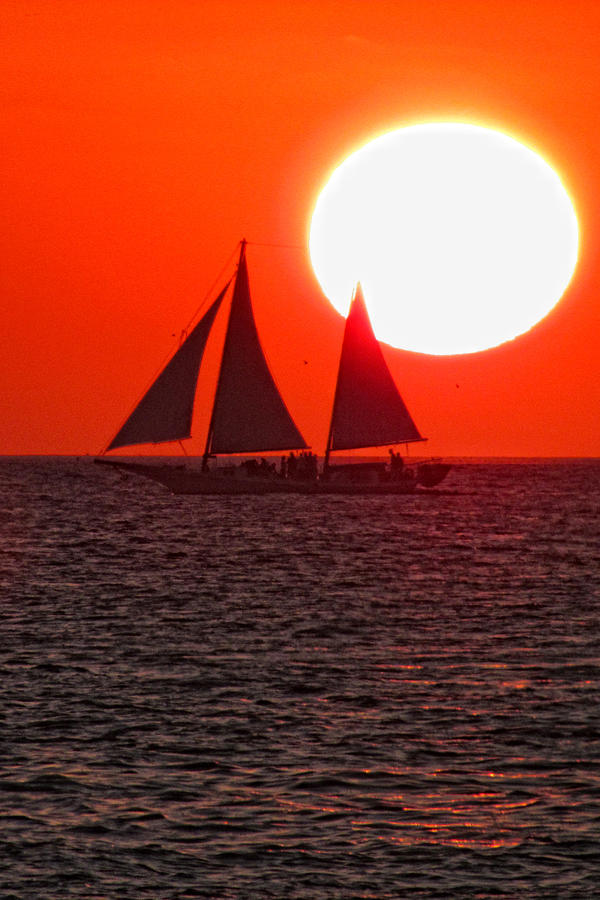 Sailboat Sunset Photograph by Joe Myeress