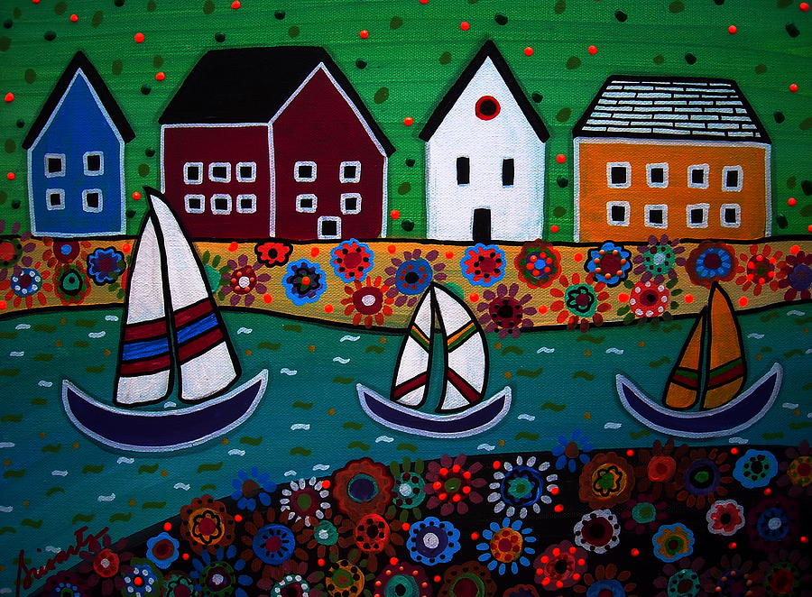 Flower Painting - Sailboats by Pristine Cartera Turkus