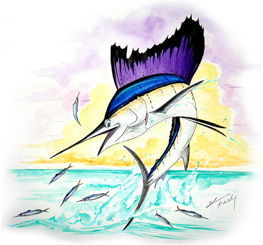 Sailfish Sunrise Painting by Shannon Wiley - Fine Art America