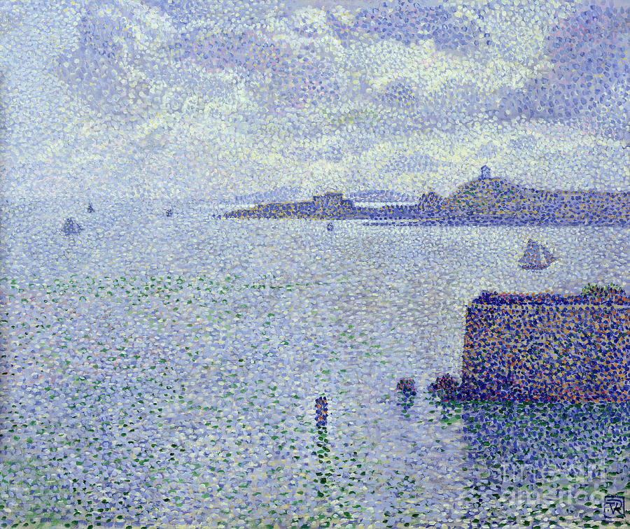 Sailing Boats in an Estuary Painting by Theo van Rysselberghe