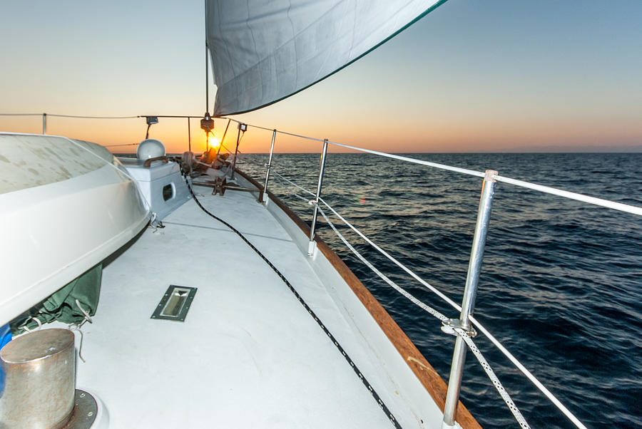 Sunset Photograph - Sailing Into The Sunset by Josh Whalen