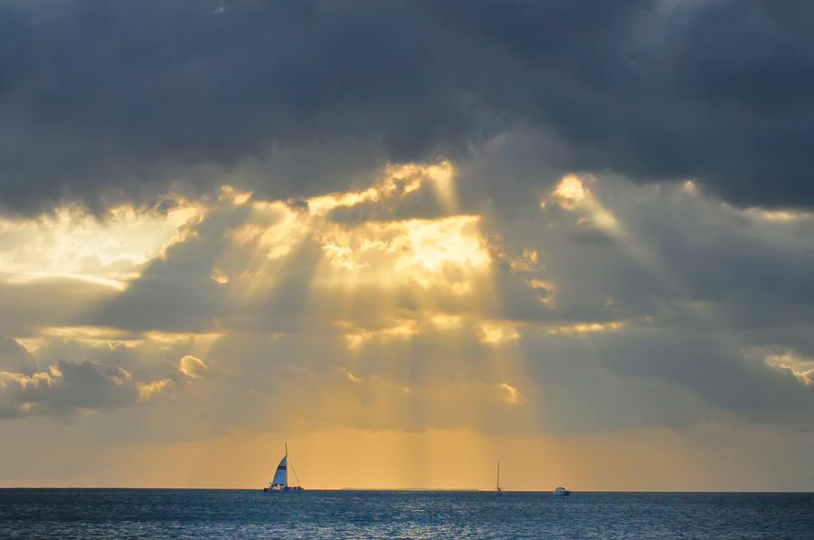 Sailing Off Key West Florida Photograph by Bill Cannon