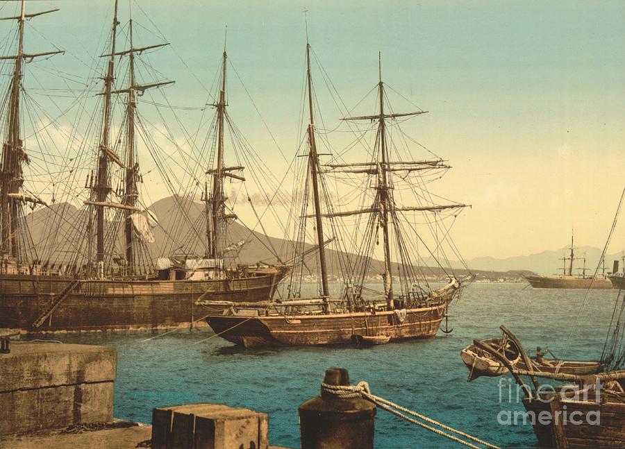 Sailing Ships in Naples Harbor Photograph by Padre Art
