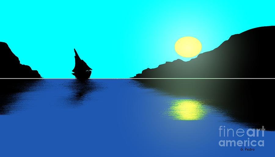 Sailing Sunrise Painting by George Pedro
