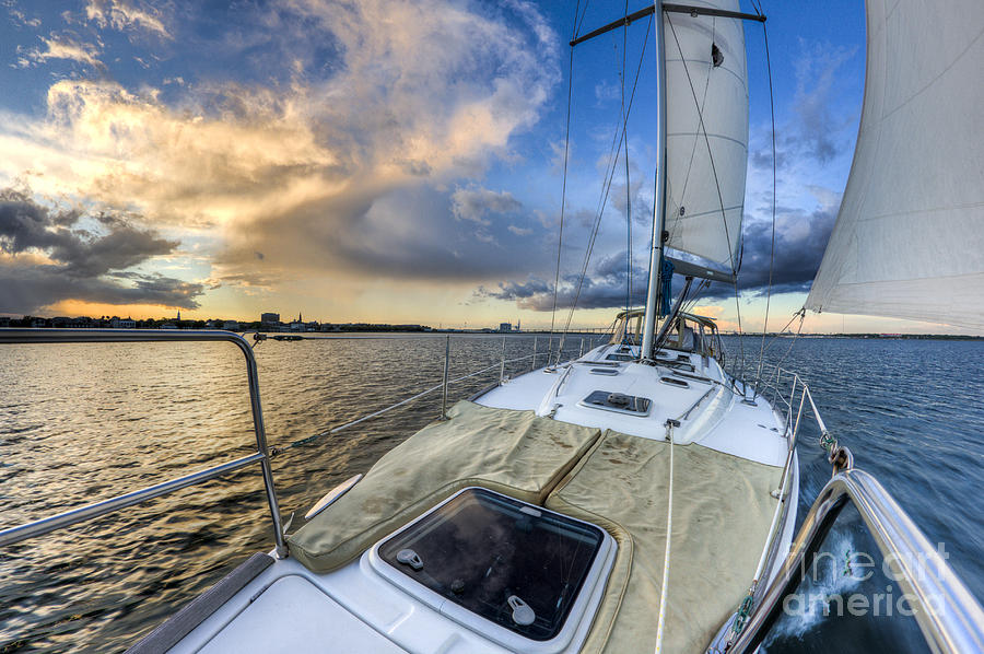 Sailing Sunset Charleston SC Photograph by Dustin K Ryan