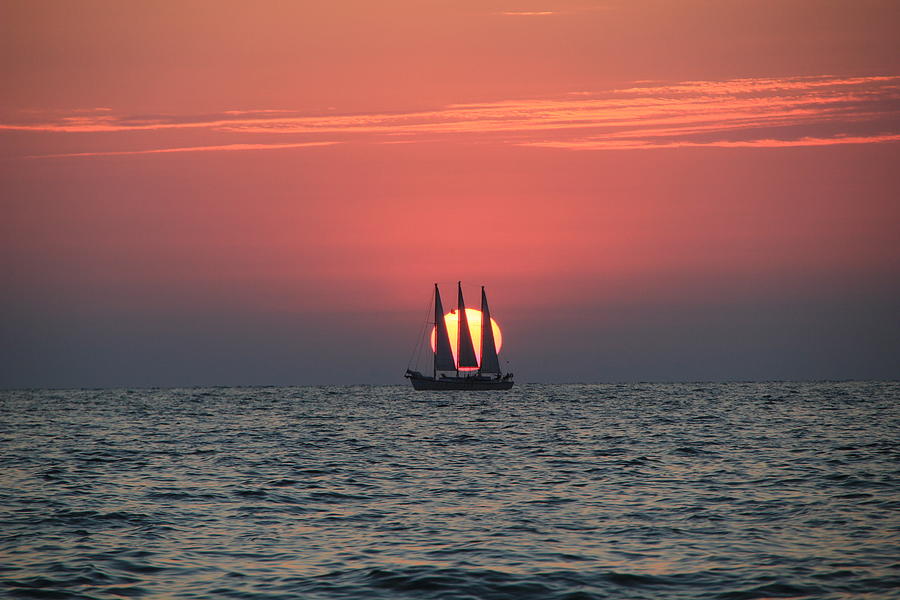 Sailing Sunset Photograph by RobLew Photography