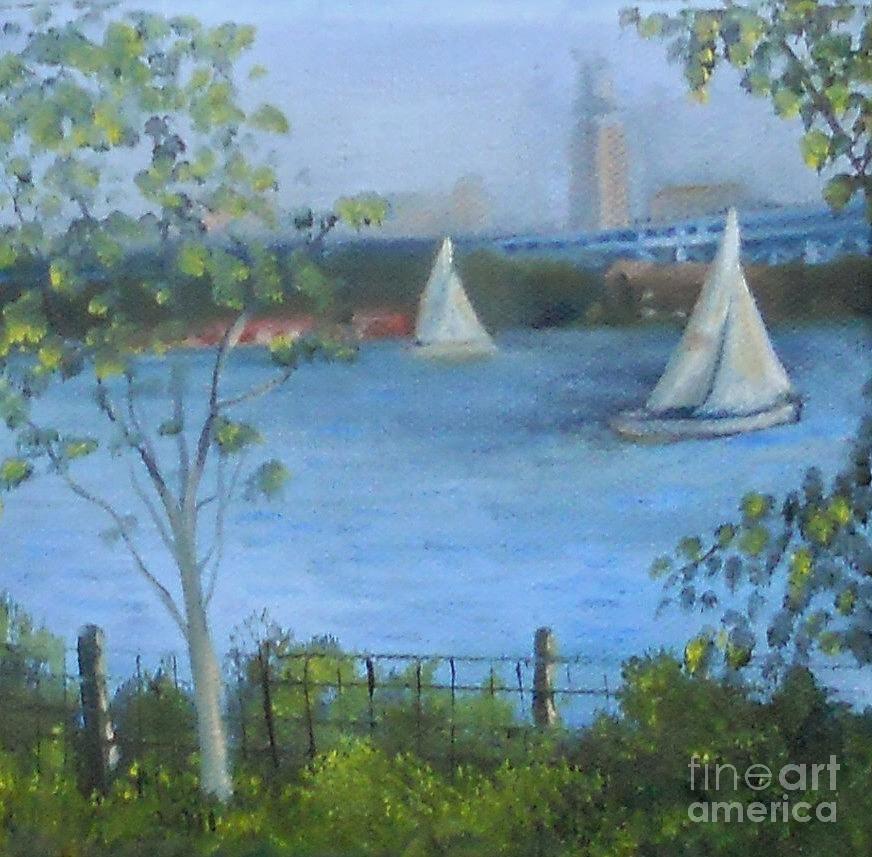 Sailing the Delaware Painting by Marlene Book