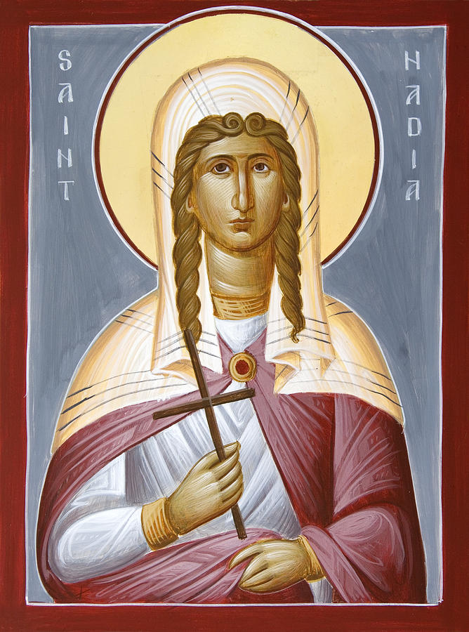 Icon Painting - Saint Nadia - Hope by Julia Bridget Hayes