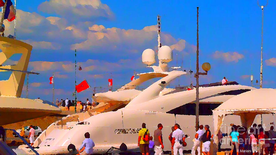 Saint Tropez Mega Yachts Photograph by Rogerio Mariani