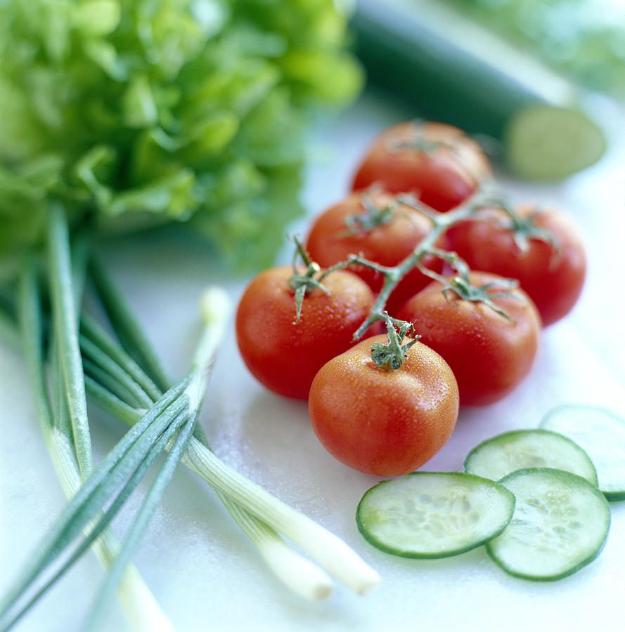 Vegetable Photograph - Salad Vegetables by David Munns