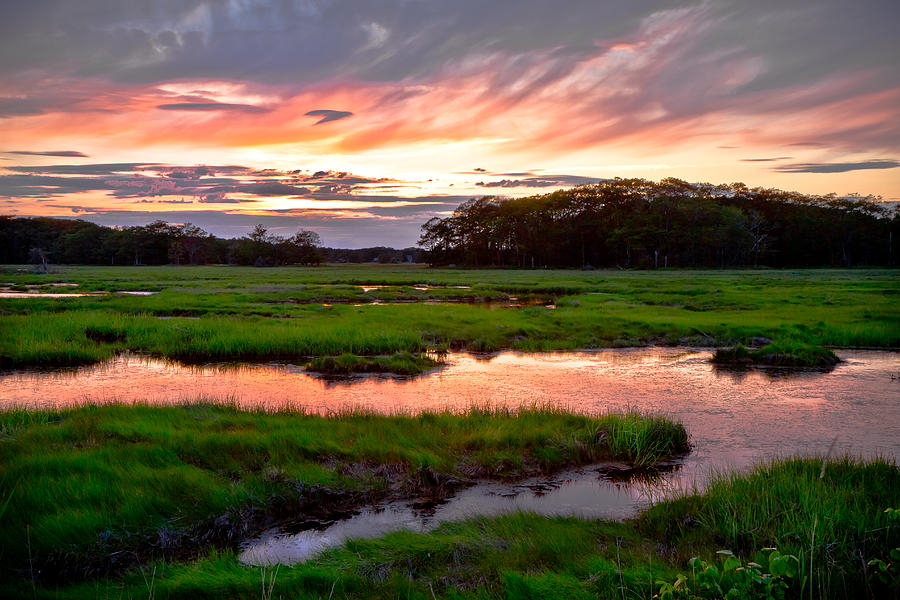 Salt Marsh Sunset Photograph by Robert Clifford