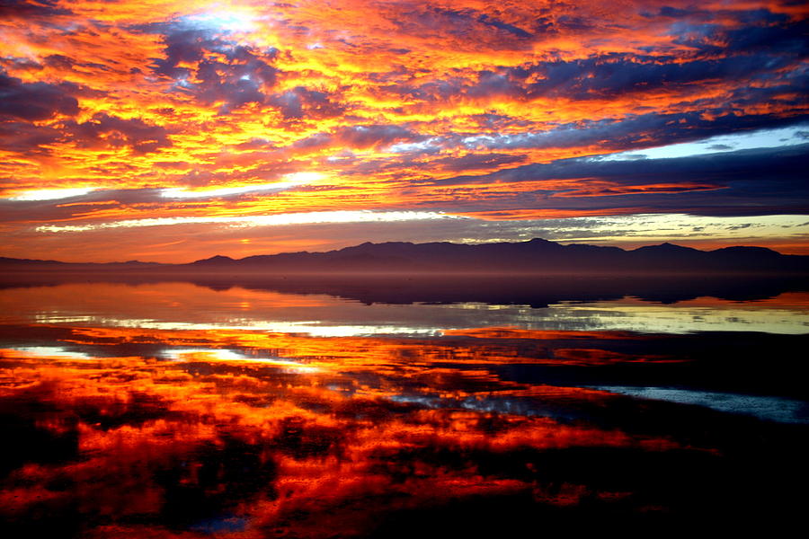 Sunset Photograph - Salton Sea Sunset Number One by Scott Brown