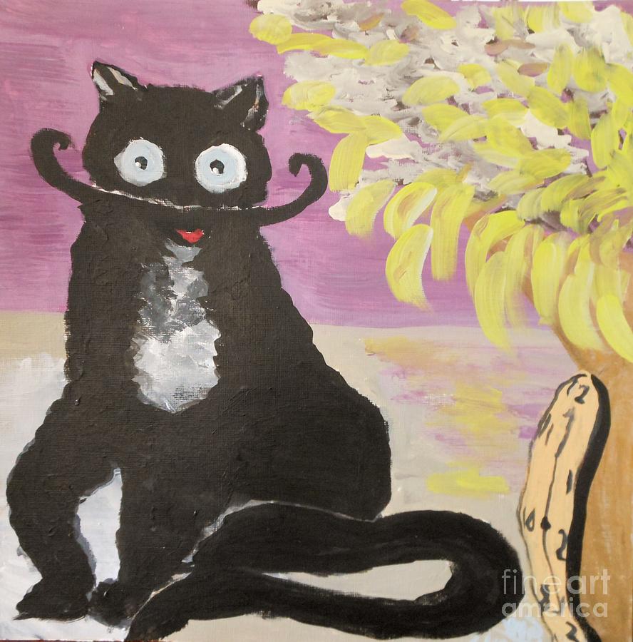 Flower Painting - Salvadore DaliCat by Marie Bulger