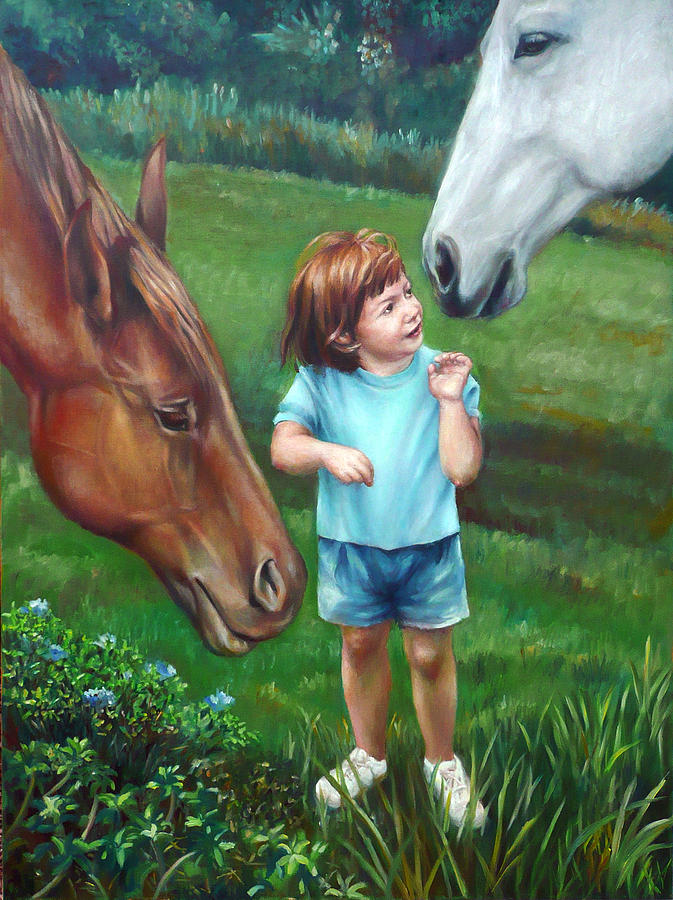 Samantha Becomes an Equestrian Painting by Nancy Tilles