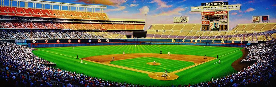 Baseball Painting - San Deigo Padres by T Kolendera
