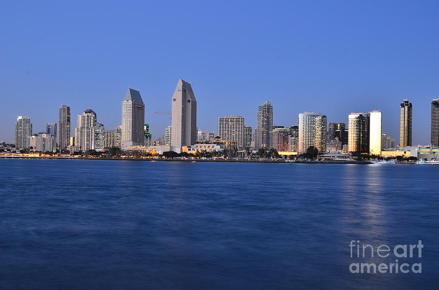 San Diego Photograph - San Diego At Night by Timothy OLeary