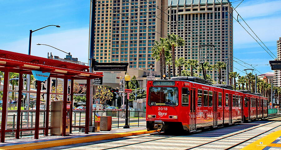 San Diego Trolley Downtown Photograph by Russ Harris