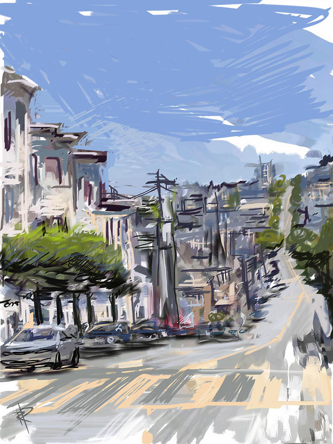 San Fran Summer Day Mixed Media by Russell Pierce