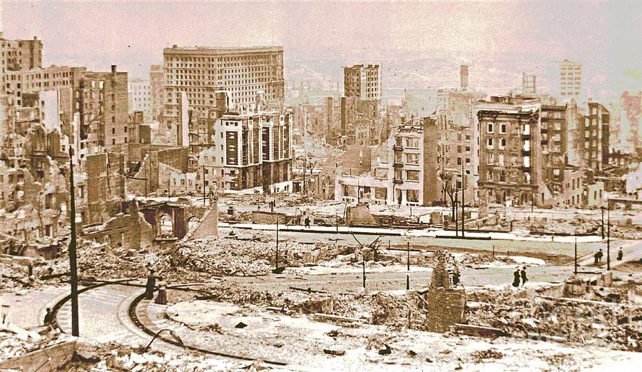 San Francisco after the 1906 Earthquake Photograph by Padre Art