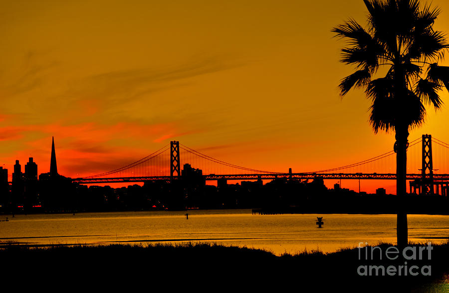 San Francisco Bay Bridge Sunset Photograph by Harry Strharsky