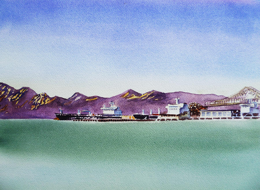 San Francisco Bay Richmond Port Painting by Irina Sztukowski