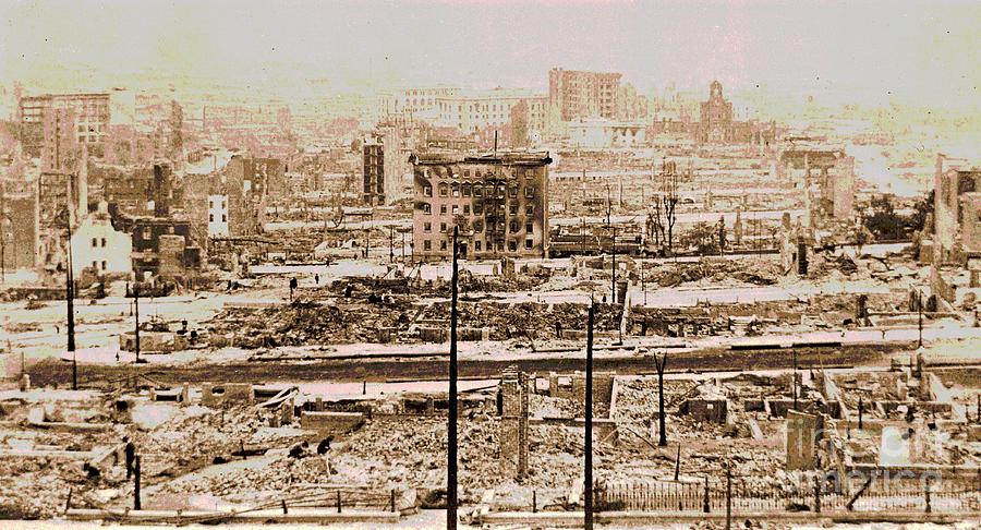 San Francisco Photograph - San Francisco Earthquake Damage 1906 by Padre Art