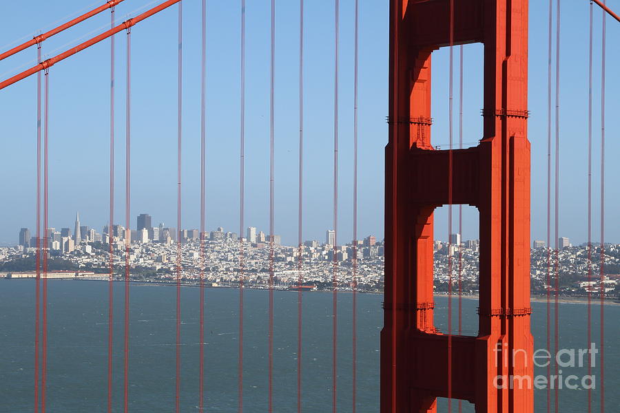 San Francisco Photograph - San Francisco in The Distance Through The Golden Gate Bridge . 7D14526 by Wingsdomain Art and Photography