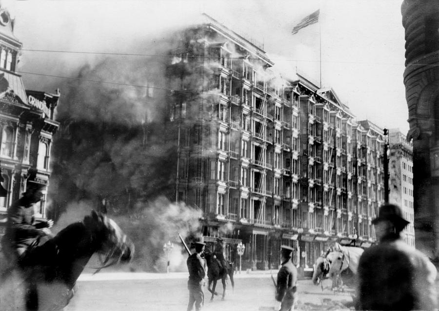 San Francisco, Palace Hotel On Fire Photograph by Everett