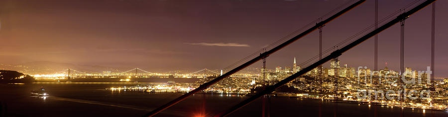 Golden Gate Bridge Photograph - San Francisco Skyline as seen through Golden Gate Bridge by Matt Tilghman