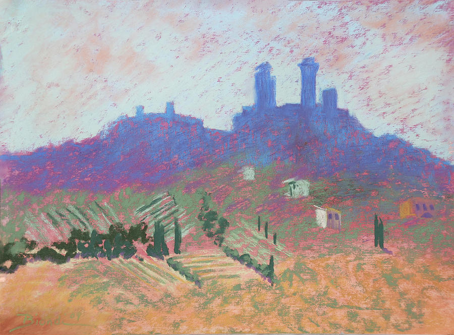 Castle Painting - San Gimignano by Janet Biondi Castle Painting - San Gimignano by Janet Biondi