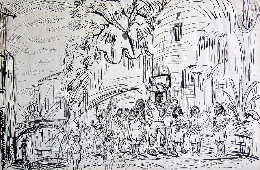 Bread Drawing - San Miguel de Allende by Aileen Markowski