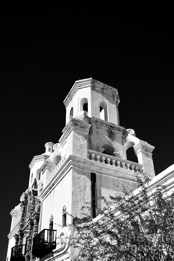 San Xavier Mission BW Photograph by Lawrence Burry