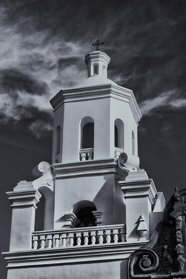San Xavier Tower Photograph by Tom Singleton