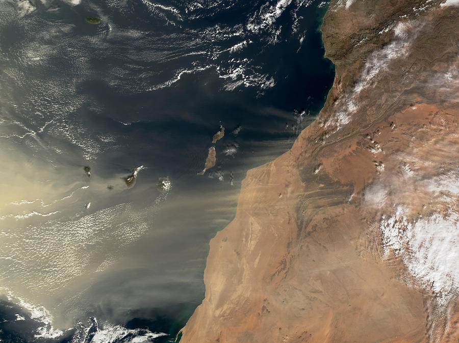 Desert Photograph - Sand Storm Over Canary Islands by Nasa
