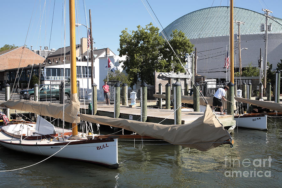 Sandbagger Sailboats at the City Dock in Annapolis Photograph by William Kuta