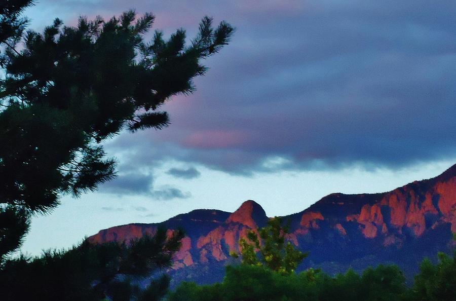 Mountain Photograph - Sandia Mountains at sunset by Lois Rivera