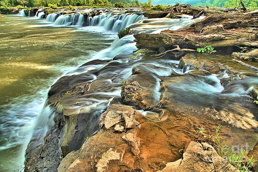 Sandstone Falls In The New River Photograph by Adam Jewell