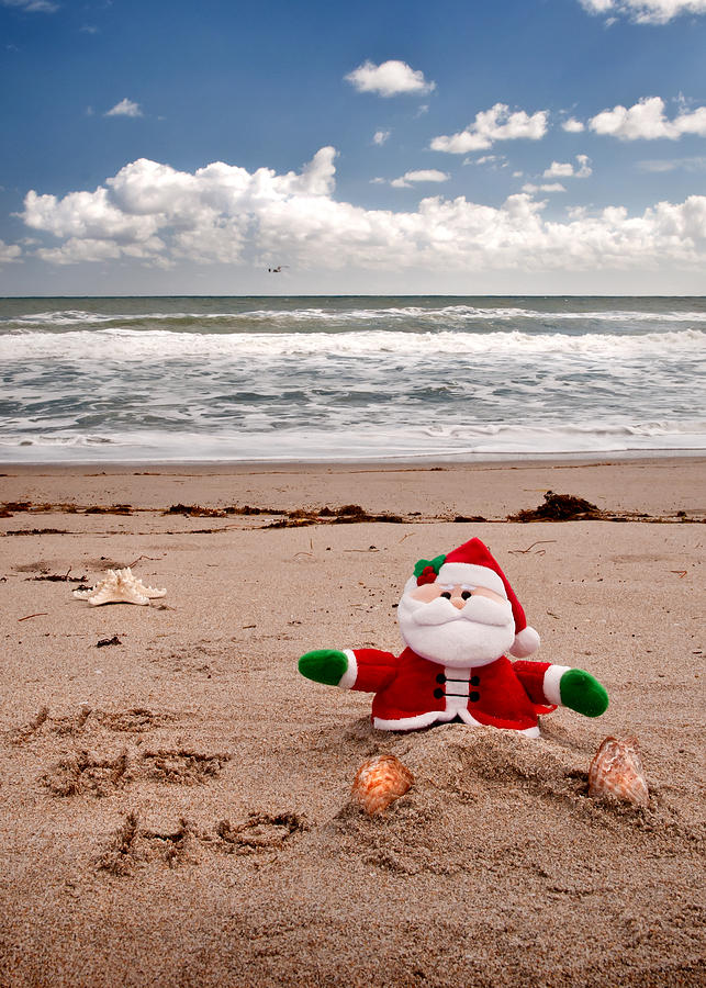 Santa Claus Photograph - Santa At The Beach by Steven Sparks