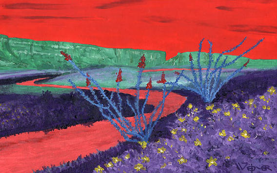 Santa Elena Canyon Painting by Randall Weidner