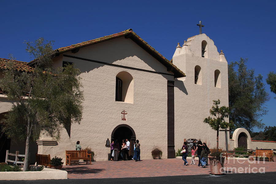 Architecture Photograph - Santa Inez Mission in Solvang California by Susanne Van Hulst
