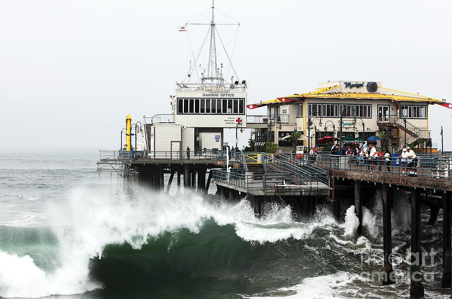 Santa Monica Pier Crashing Photograph by John Rizzuto