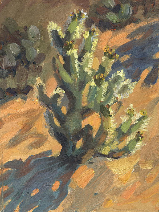 Spring Painting - Santa Rosa Cholla by Diane McClary